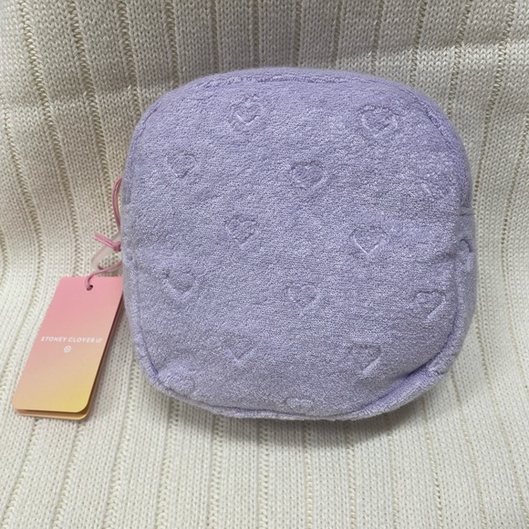 NWT Stoney Clover Lane xTarget Limited Edition Purple Terry Cloth Pouch w/hearts - Picture 5 of 14
